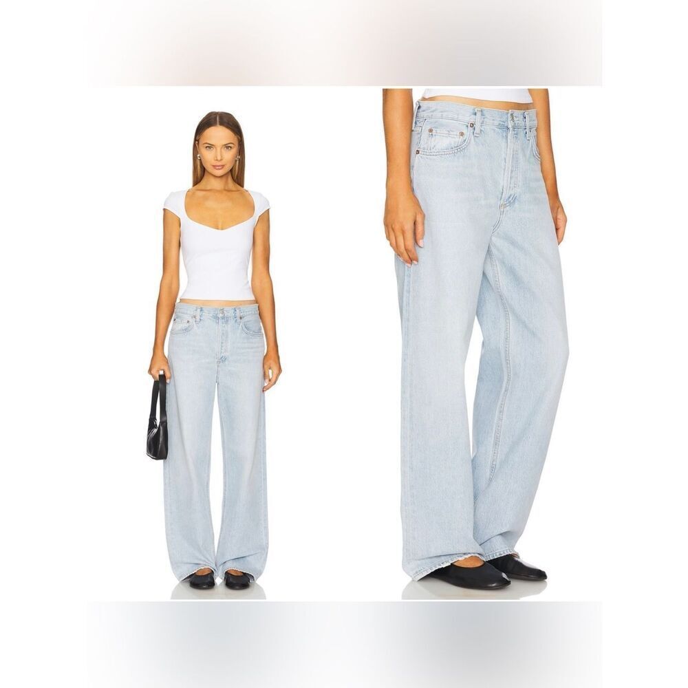 AGOLDE LOW SLUNG BAGGY jeans in “Spark” light wash